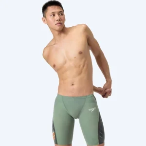 Speedo heren wedstrijd zwembroek - LZR Pure Intent 2.0 - Groen/Oranje