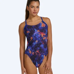 TYR dames badpak - Durafast Elite Cutoutfit - Paars/oranje